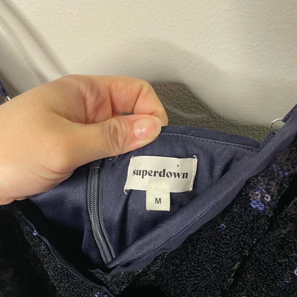 Superdown Revolve Scarlett Blue Sequin Asymmetric… - image 3